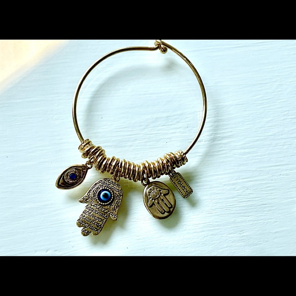 Hamsa Alex and Ani Style bracelet.